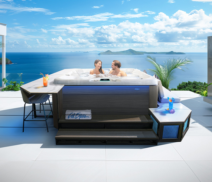 Calspas hot tub being used in a family setting - Santee
